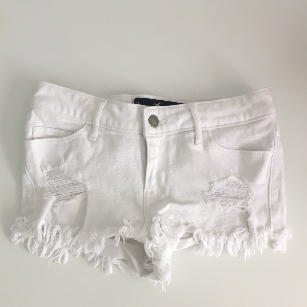 White ripped Hollister jeans